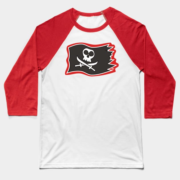 Pirate Flag Baseball T-Shirt by MBK